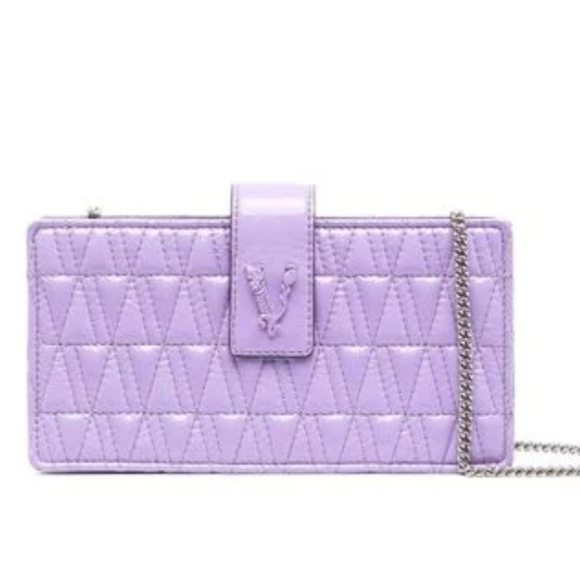 Versace Virtus Quilted mini bag lavender BRAND NEW - Picture 1 of 3